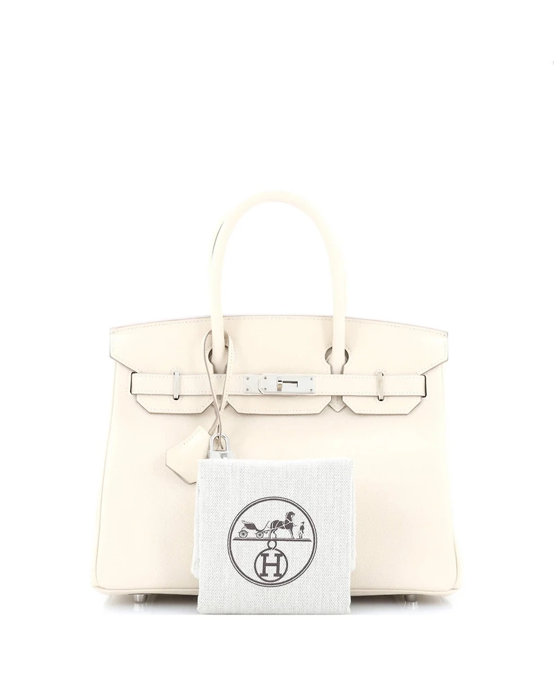 Pre-Owned HERMES Birkin 30 Handbag Light Epsom with Palladium Hardware