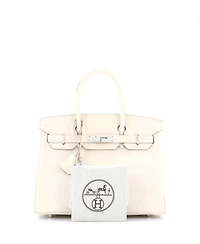 Pre-Owned HERMES Birkin 30 Handbag Light Epsom with Palladium Hardware