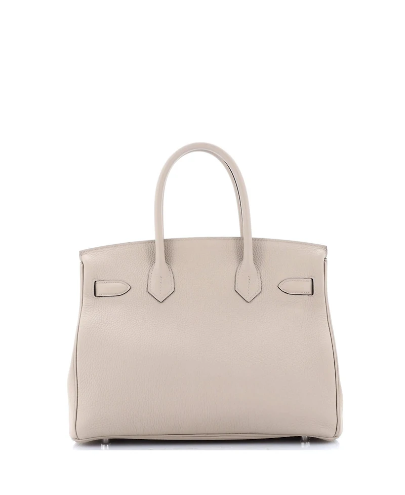 Pre-Owned HERMES Birkin 30 Handbag Grey Togo with Palladium Hardware