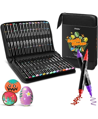 30ct Acrylic Paint Round/Fine Dual Tip Pens Y30-80601-08