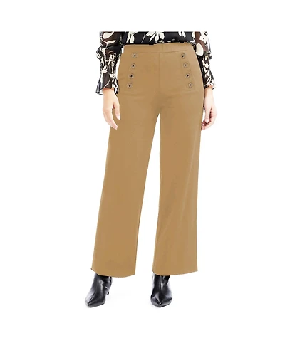 Ellen Tracy Women's Wide Leg Pant with Button Detail