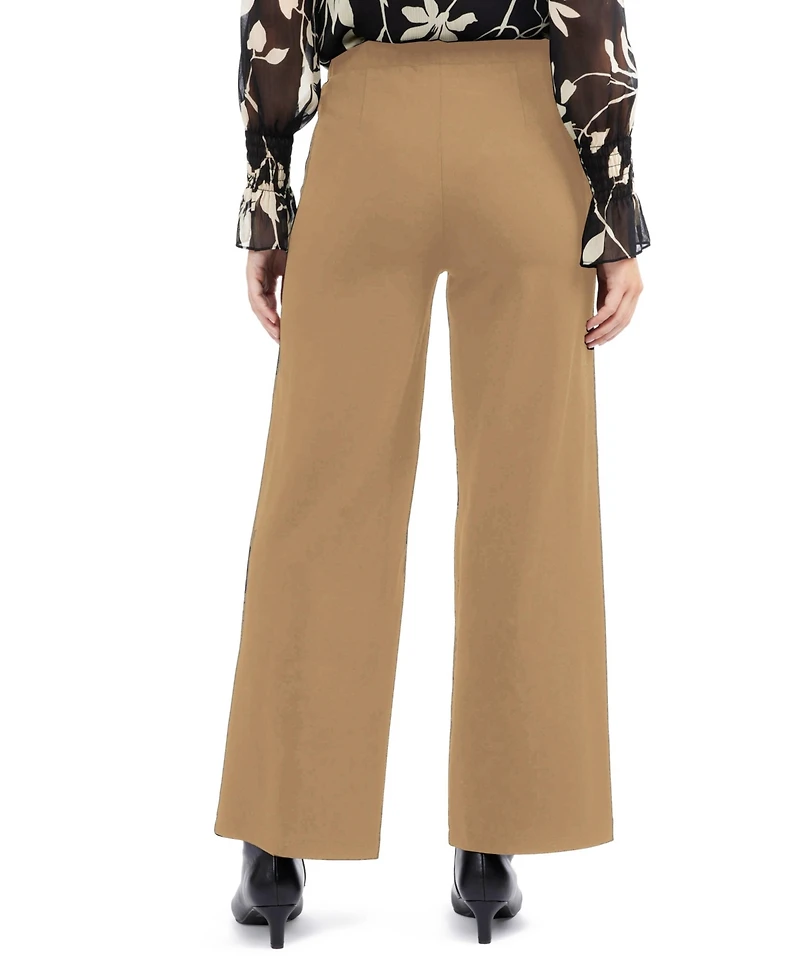Ellen Tracy Women's Wide Leg Pant with Button Detail