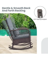 3 Pieces Rocking Bistro Set with 2-Tier Coffee Table