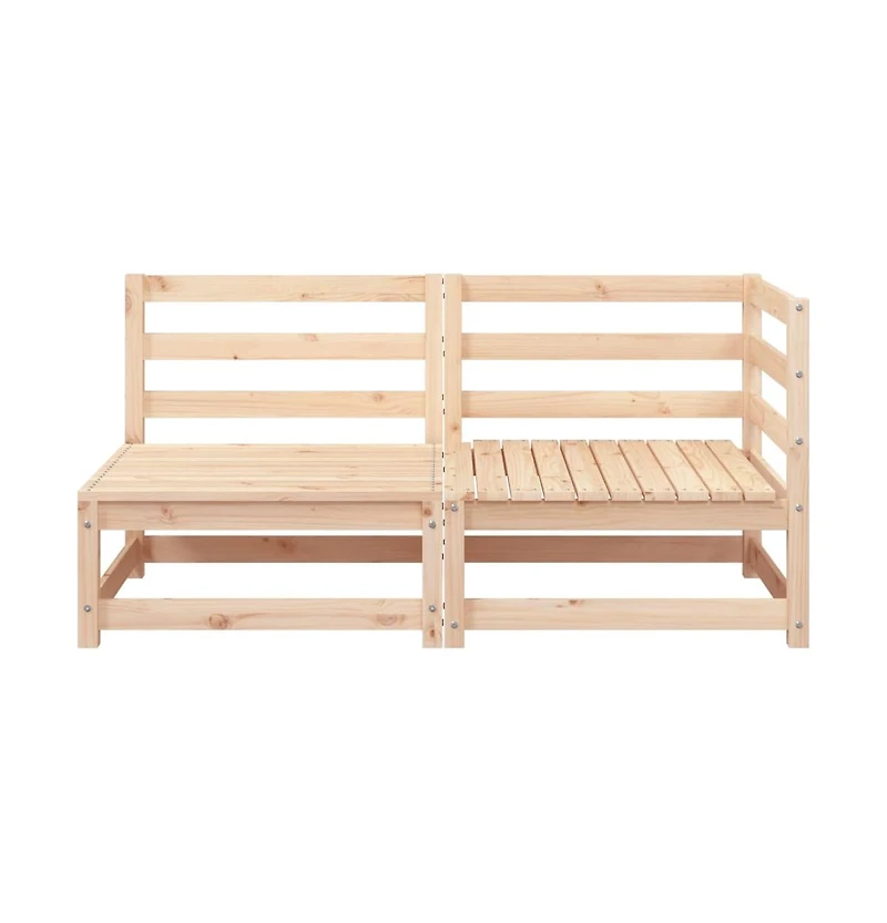 Patio Sofa 2-Seater Solid Wood Pine