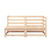 Patio Sofa 2-Seater Solid Wood Pine