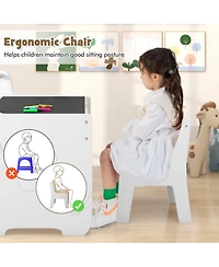 Kids Activity Table with Chairs, Storage Space, and Removable Tabletop