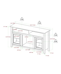 Tv Stand with Electric Fireplace Classic Glass-Door Fireplace Tall Tv Stand for TVs up to 65 Inches, Barnwood