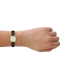Kate Spade New York Women's Gracie Square Three-Hand Black Leather Watch, 25mm