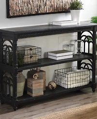 StyleCraft Home Collection 14" Wood Three Tier Console Table