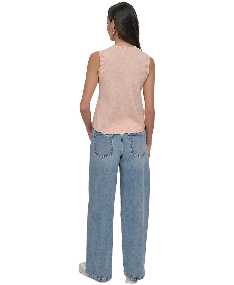 Dkny Jeans Women's Cotton Boucle Sleeveless Sweater - Twv