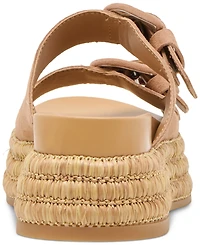 Dolce Vita Women's Witny Double-Buckle Raffia Platform Footbed Sandals