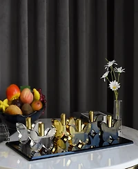 Lainy Home Modern Solid Crystal Tray, 20" x 10"