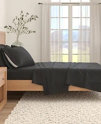 Linery & Co. Turkish Cotton Double-Brushed Solid Color Flannel Bed Sheet Set