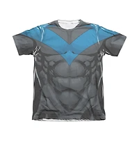 Batman Mens Nightwing Blue Uniform Adult Poly/Cotton Short Sleeve Tee / T-Shirt