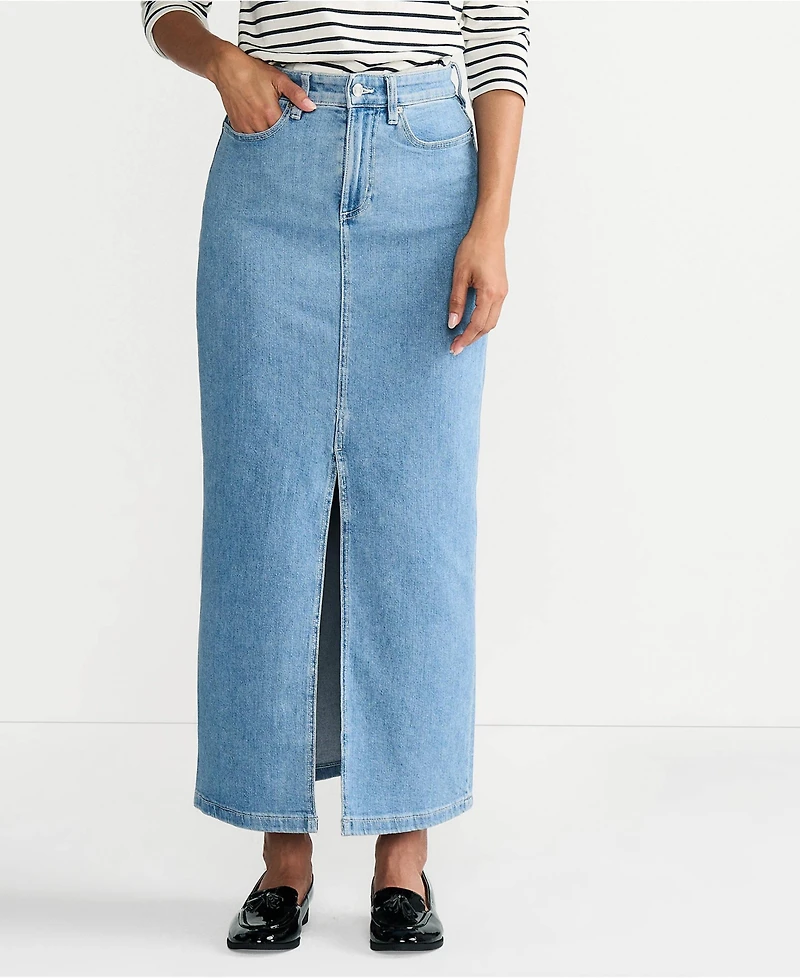 Lands' End Women's Soft Denim Maxi Skirt