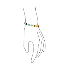 Bling Jewelry Spiritual Multicolor Chain Link Bracelet with Healing Stone Beads