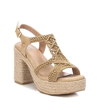 Women's Heeled Jute Platform Sandals By Xti