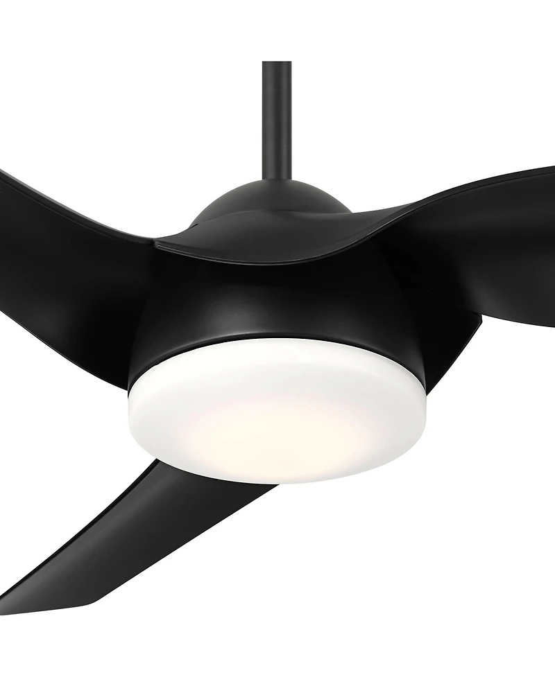 Casa Vieja 54" Sierra Modern Indoor Outdoor Ceiling Fan 3 Blade Led Light Remote Control Matte Black Finish Bedroom Damp Rated