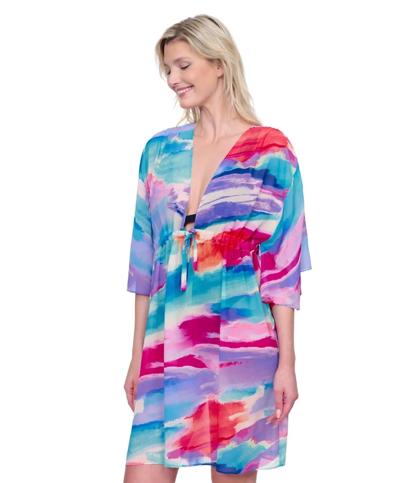 Palma De Mallorca V-Neck Beach Dress with Adjustable Tie