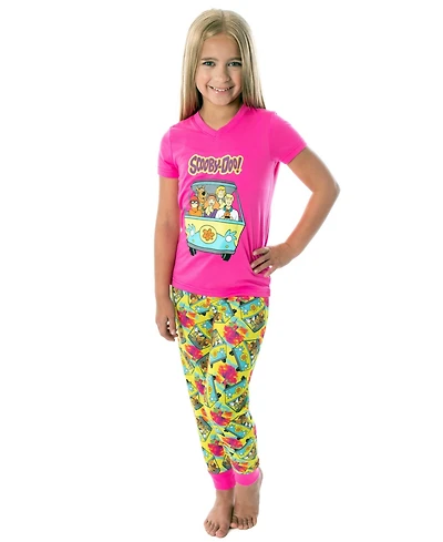 Scooby Doo Girls Scooby-Doo Mystery Machine Shaggy Daphne Velma Fred Sleep 2-Piece Jogger Pajama Set