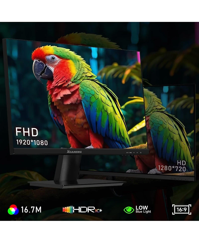 XGaming 24 Inch Monitor Fhd 100Hz, Hdmi Vga Computer Monitor 1080P, 99% sRGB, Low Blue Light Pc Monitor, Ips Framless Screen Build-in Speakers, FreeSy