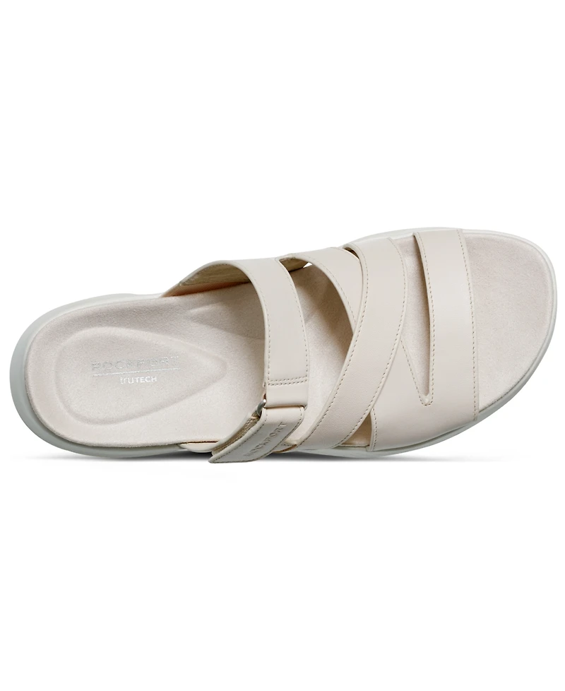 Rockport Women's Qwyn Slip-On Strappy Casual Wedge Sandals