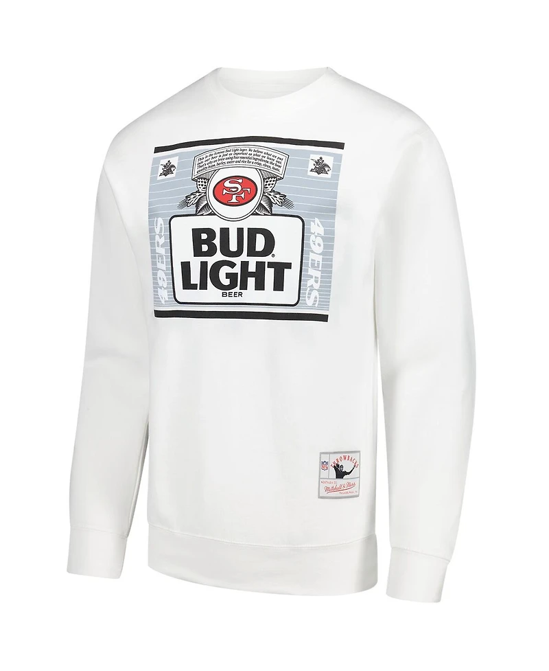 Mitchell & Ness Men's x Bud Light White San Francisco 49ers The Crest Pullover Sweatshirt