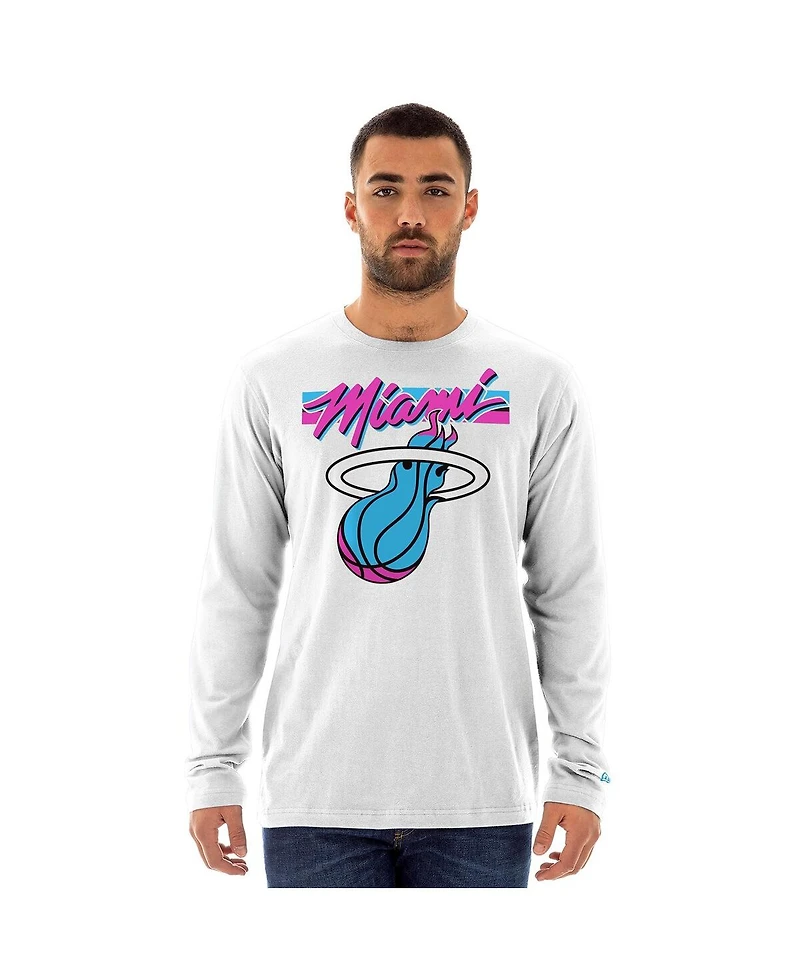 New Era Men's White Miami Heat 2024/25 City Edition Long Sleeve T-Shirt