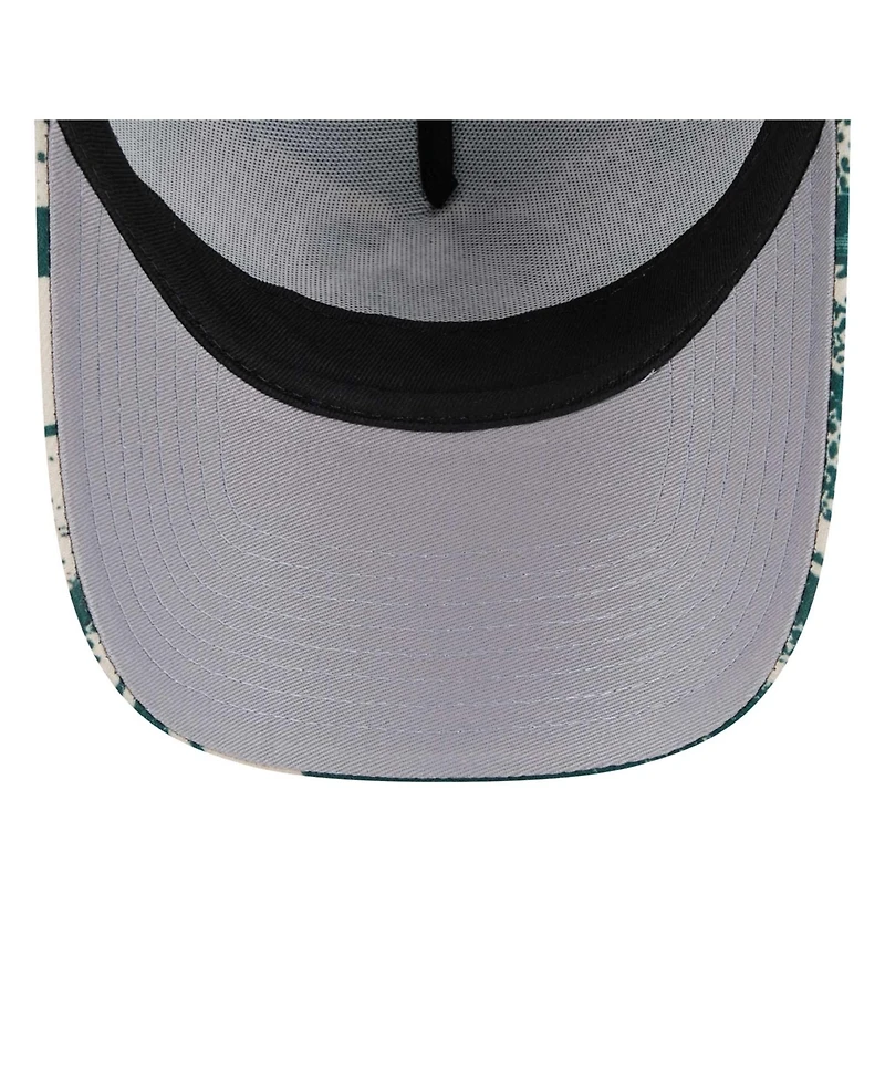 New Era Men's Hunter Green/Cream Milwaukee Bucks Tip Off A-Frame Trucker 9FORTY Adjustable Hat