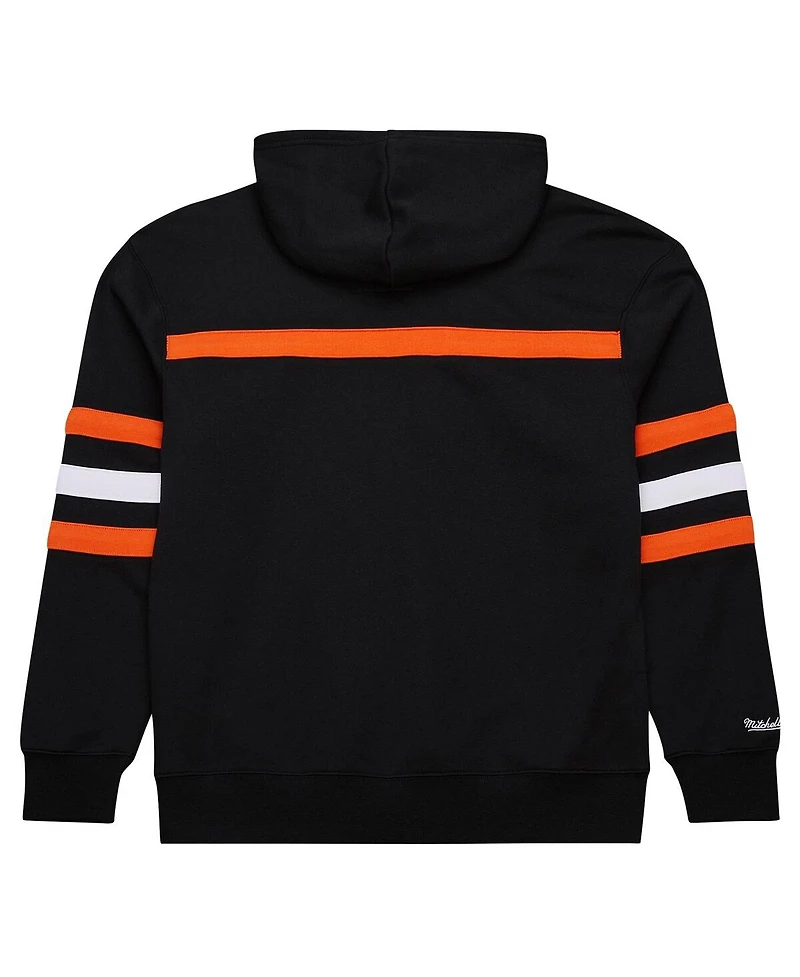 Mitchell & Ness Men's Black Cincinnati Bengals Vintage Logo Head Coach Fleece Pullover Hoodie
