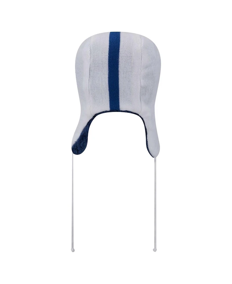 New Era Men's White Indianapolis Colts Helmet Head Trapper Knit Hat