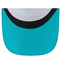 New Era Men's White/Aqua Miami Dolphins Color-Block 9FORTY A-Frame Trucker Adjustable Hat