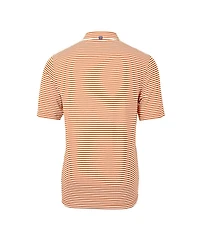 Cutter & Buck Men's Orange Auburn Tigers Big Tall Team Logo Virtue Eco Pique Stripe Polo