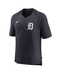 Men's Nike Navy Detroit Tigers Authentic Collection Pregame Raglan Performance V-Neck T-shirt