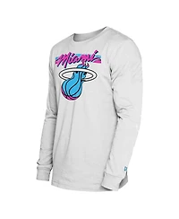 New Era Men's White Miami Heat 2024/25 City Edition Long Sleeve T-Shirt