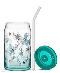 JoyJolt Disney Princess Icon Tumbler Glasses with Lids, Set of 4