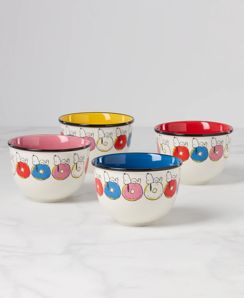 Lenox Chef Snoopy Porcelain Dessert Bowls, Set of 4