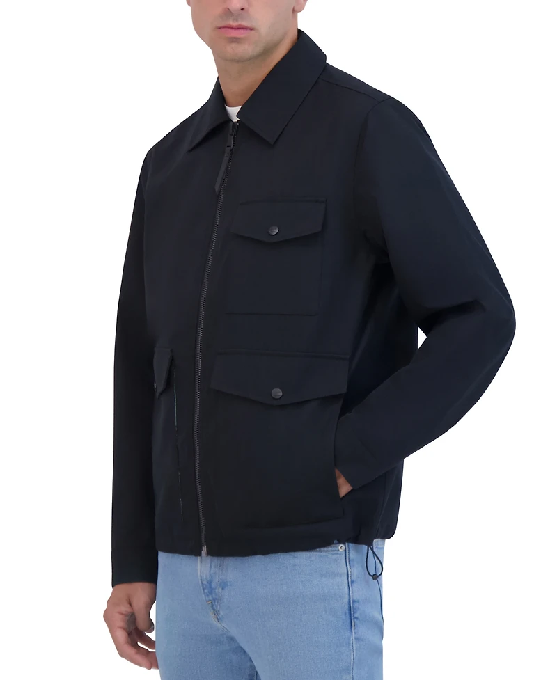 Robert Graham Men's Lightweight Textured Poly Utility Jacket