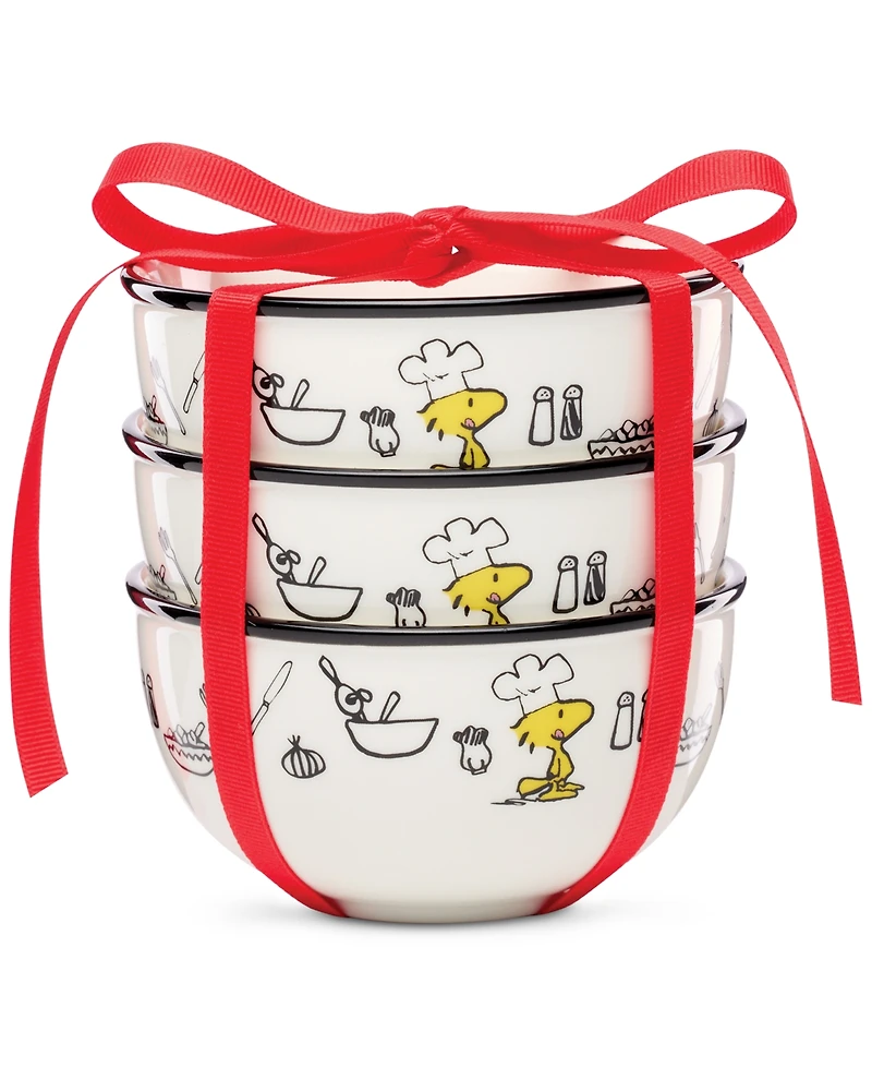 Lenox Chef Snoopy Porcelain Mini Bowls, Set of 3