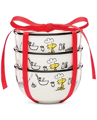 Lenox Chef Snoopy Porcelain Mini Bowls, Set of 3