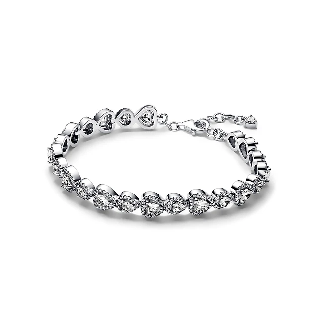 Pandora Sterling Silver Halo Hearts Bracelet