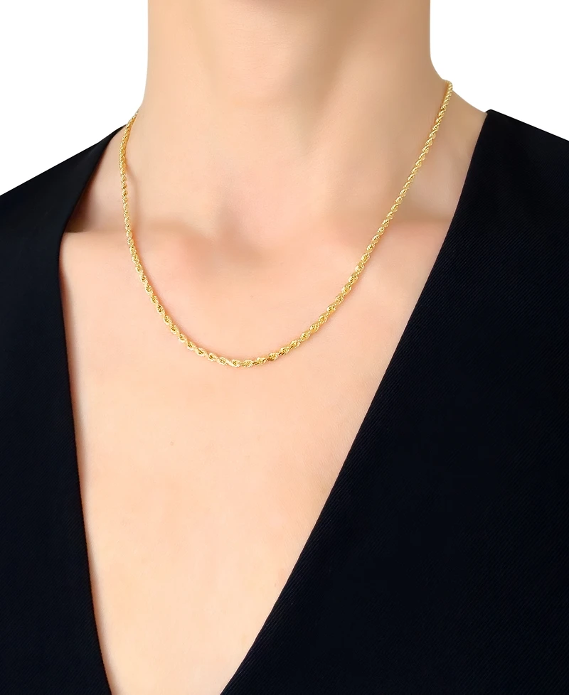 Italian Gold Forza Rope Chain 18" Necklace (2-1/2mm) in 14k Gold