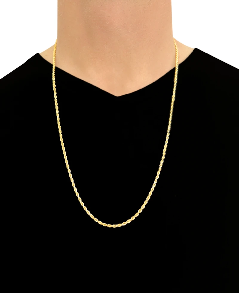 Italian Gold Forza Rope Chain 28" Necklace (2-3/4mm) in 14k Gold