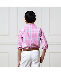 Hope & Henry Boys Linen Long Sleeve Button Down Shirt