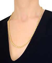Italian Gold Forza Rope Chain 24" Necklace (4-1/10mm) in 14k Gold