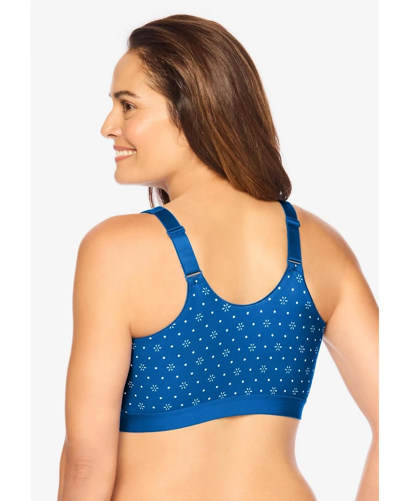 Comfort Choice Women's Velcro Crossover Wireless Lounge Bra