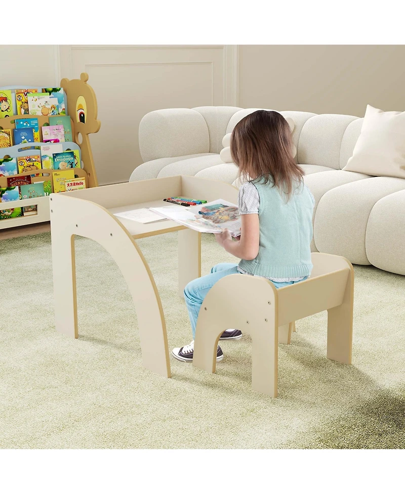 Kids Desk and Chair Set Wooded Toddler Table and Chair Set with Proper Height