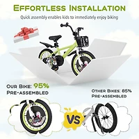 Kids Adjustable Bike with Detachable Training Wheels Safe Fun Bicycle for Ages 4-8 Years Old