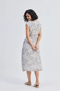Reistor Women's Deep V-neck Gathered Dress Florals