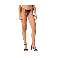 Women's Lacey Leopard string bikini bottom